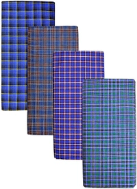 IGNOTO Combo of Men's 2.25 meter Cotton Blend Multi Color Lungies - 4