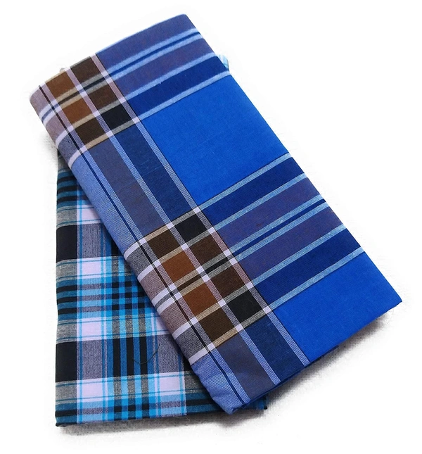IGNOTO Combo of Men's 2.25 meter Cotton Blend Multi Color Lungies - 2