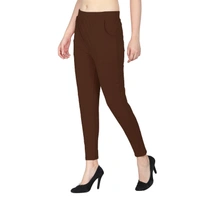 Yoga Track Pants Gym Legging Tights Studio Pant with Pockets for Women - Brown