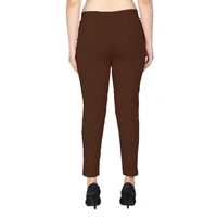 Yoga Track Pants Gym Legging Tights Studio Pant with Pockets for Women - Brown