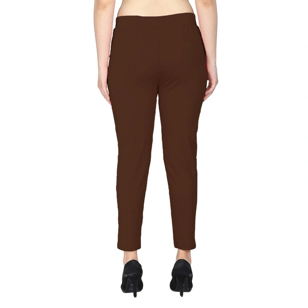 Yoga Track Pants Gym Legging Tights Studio Pant with Pockets for Women - Brown