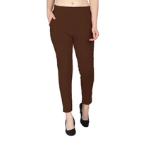 Yoga Track Pants Gym Legging Tights Studio Pant with Pockets for Women - Brown