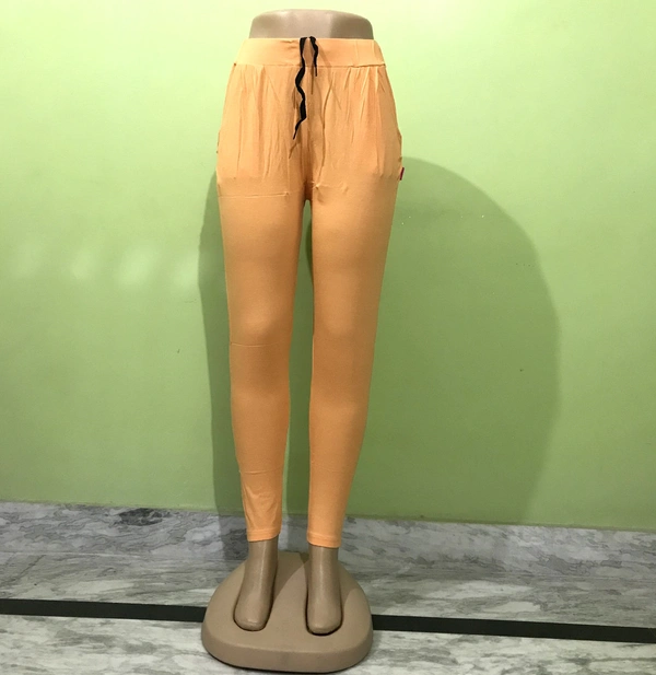 Yoga Track Pants Gym Legging Tights Studio Pant with Pockets for Women - Yellow Orange