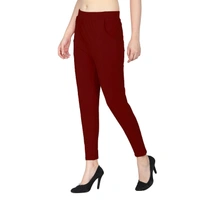 Yoga Track Pants Gym Legging Tights Studio Pant with Pockets for Women - Maroon