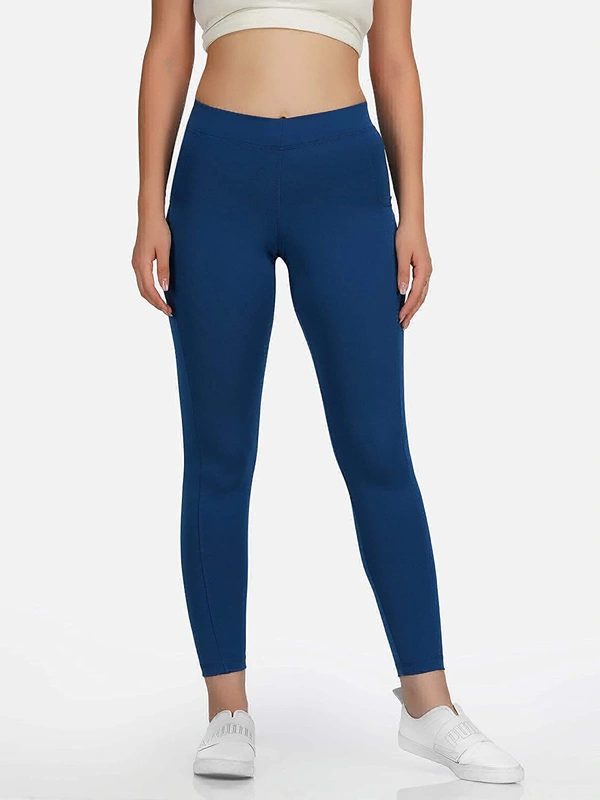 Yoga Track Pants Gym Legging Tights Studio Pant with Pockets for Women - Blue
