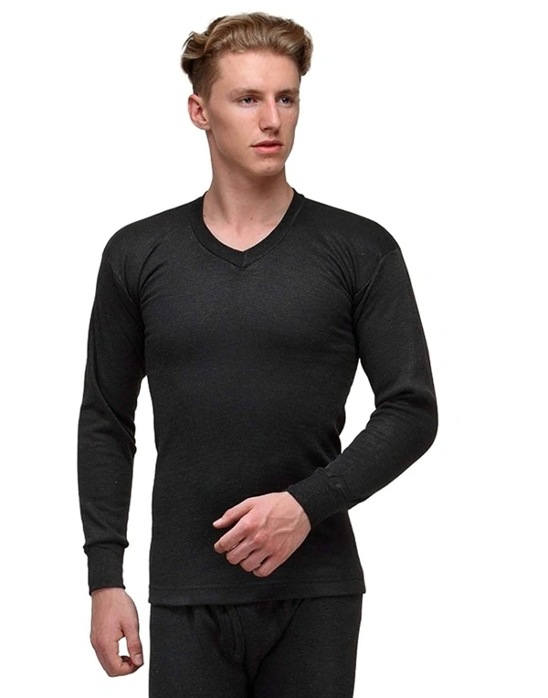 Men Thermal TOP - Warmtech, Low Neck, Extra Warm Skin Friendly with Superior Heat Retention | Slim Fit Solid Alpine IntelliHeat Thermal Vest - 100CM