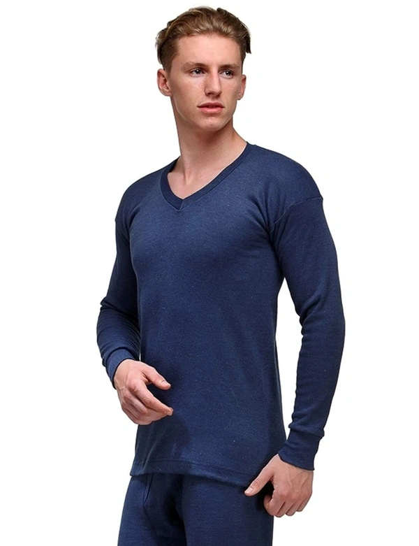 Men Thermal TOP - Warmtech, Low Neck, Extra Warm Skin Friendly with Superior Heat Retention | Slim Fit Solid Alpine IntelliHeat Thermal Vest - 90CM