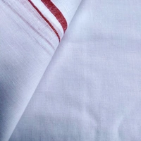 Handloom White Cotton Bath Towel/Kerala Thorthu/ Gamcha/Angocha (30x60, 2.5 feet Width x 5 feet Length, Light Weight, Fast Absorbing, Quick Drying)  - 4, White