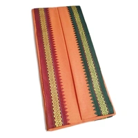 Handloom Cotton Bath Towel / Kerala Thorthu / Gamcha / Angocha (30x60, 2.5 feet Width x 5 feet Length, Light Weight, Fast Absorbing, Quick Drying) - Flush Orange, 5