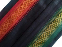 Handloom Cotton Bath Towel / Kerala Thorthu / Gamcha / Angocha (30x60, 2.5 feet Width x 5 feet Length, Light Weight, Fast Absorbing, Quick Drying) - Black, 3
