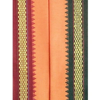 Handloom Cotton Bath Towel / Kerala Thorthu / Gamcha / Angocha (30x60, 2.5 feet Width x 5 feet Length, Light Weight, Fast Absorbing, Quick Drying) - Flush Orange, 3
