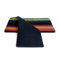 Handloom Cotton Bath Towel / Kerala Thorthu / Gamcha / Angocha (30x60, 2.5 feet Width x 5 feet Length, Light Weight, Fast Absorbing, Quick Drying) - Black, 2