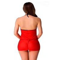 IGNOTO Babydoll Lingerie for Women || Nightwear, Honeymoon Sleepwear Baby doll Dress for Ladies || 132-BLK - 132-BLK.RED