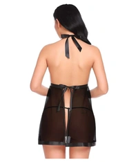 IGNOTO Babydoll Lingerie for Women || Nightwear, Honeymoon Sleepwear Baby doll Dress for Ladies || 132-BLK - 142NEW-BLK