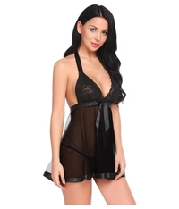 IGNOTO Babydoll Lingerie for Women || Nightwear, Honeymoon Sleepwear Baby doll Dress for Ladies || 132-BLK - 142NEW-BLK