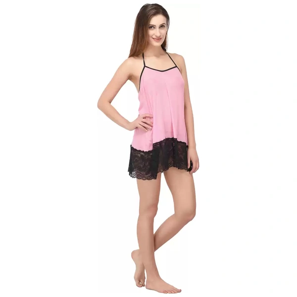 IGNOTO Babydoll Lingerie for Women || Nightwear, Honeymoon Sleepwear Baby doll Dress for Ladies || 132-BLK - 147-PNK.BLK