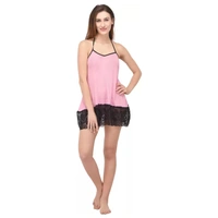 IGNOTO Babydoll Lingerie for Women || Nightwear, Honeymoon Sleepwear Baby doll Dress for Ladies || 132-BLK - 147-PNK.BLK