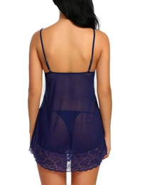 IGNOTO Babydoll Lingerie for Women || Nightwear, Honeymoon Sleepwear Baby doll Dress for Ladies || 132-BLK - 1024-NVY.BLU