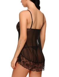 IGNOTO Babydoll Lingerie for Women || Nightwear, Honeymoon Sleepwear Baby doll Dress for Ladies || 132-BLK - 1024-BLK