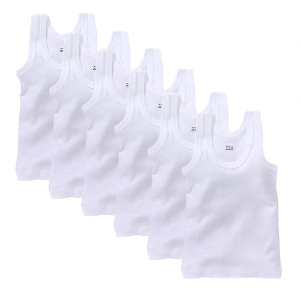 (0 Size) (Pack of 6 Vest, 6 Bloomers)) Set of Baby, Kids Inner Wear Vest & bloomers || Unisex Printed Cotton Panty || 100% Cotton Housiry With Cartoon Print - 6, White, 0-3 Months