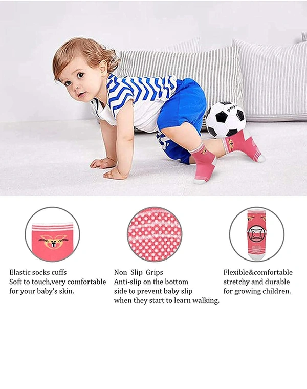 Baby Boy's and Baby Girl's Fancy Cotton Socks || (Color/Pattern: Assorted) - 3, 1-3 Years