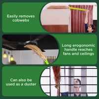 Soft Meghalaya Grass Broom Stick || Eco-Friendly || Jumbo size (Phool Jhadu, Mop) for Floor, Garden, Outdoor Cleaning Natural and Pure Bamboo Seek Coconut Jhadu/Brooms (Multicolour - Assorted) - 5, FOOL-JHADU