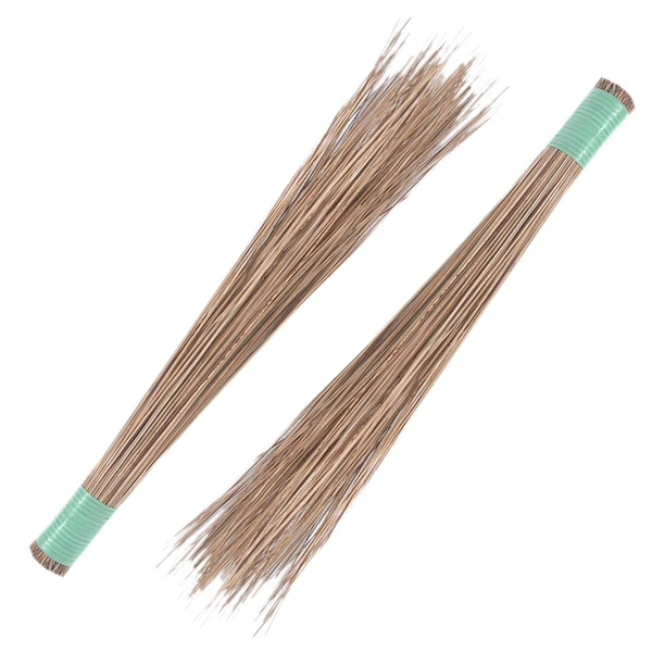 Soft Meghalaya Grass Broom Stick || Eco-Friendly || Jumbo size (Phool Jhadu, Mop) for Floor, Garden, Outdoor Cleaning Natural and Pure Bamboo Seek Coconut Jhadu/Brooms (Multicolour - Assorted) - 2, COCO-JHADU