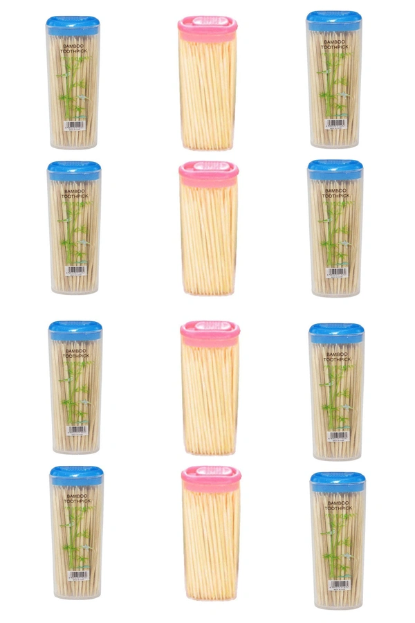 supreme quality wooden toothpick bamboo sticks - party sticks - fruit skewer -kabab skewer- pointed tip-Brown - 12