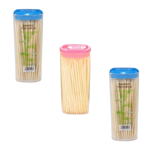supreme quality wooden toothpick bamboo sticks - party sticks - fruit skewer -kabab skewer- pointed tip-Brown - 3