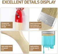 Double Thickness Triple Boiled 100% Pure Nylon/Polyester Blend Round Bristles Paint Brush for All Application - 3 Inch