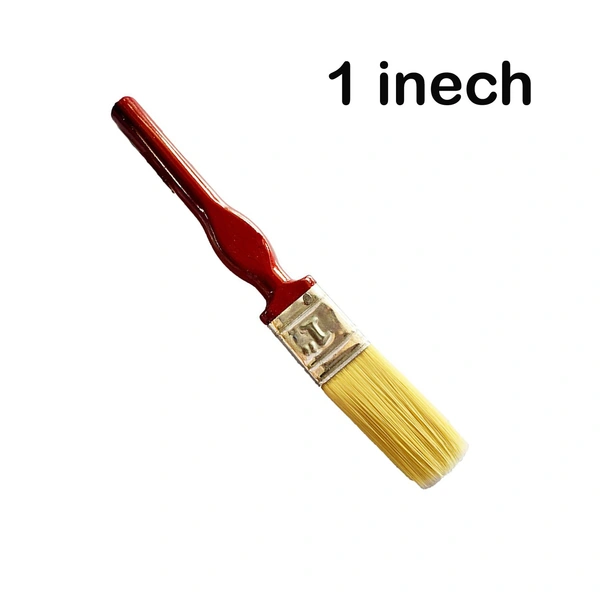 Double Thickness Triple Boiled 100% Pure Nylon/Polyester Blend Round Bristles Paint Brush for All Application - 1 Inch