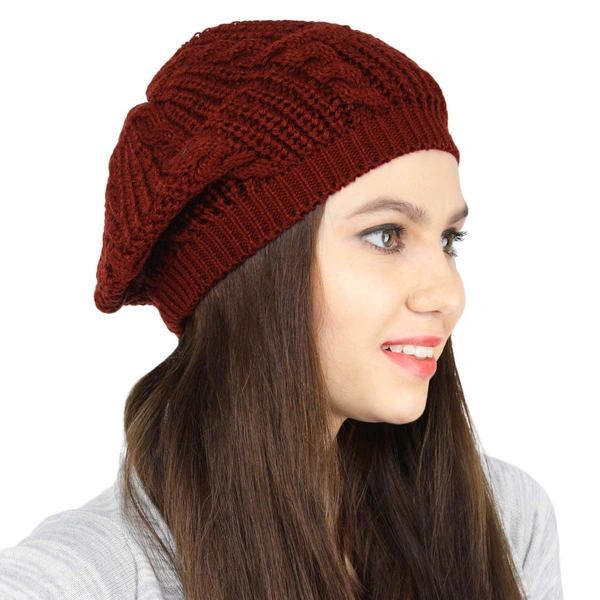  Unisex Inside Fur Beanie Cap for Men Women Girls Skull Slouchy Winter Woolen Knitted (Color: Assorted)