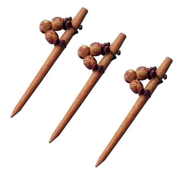Wooden Hair Stick for Women Girls Hair Accessories Juda pin Hair Stick Juda Stick Hair pin Wooden Hair Juda pin Bun Stick (Pattern/Design: Assorted) - 3