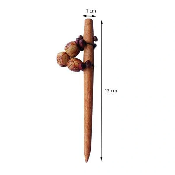 Wooden Hair Stick for Women Girls Hair Accessories Juda pin Hair Stick Juda Stick Hair pin Wooden Hair Juda pin Bun Stick (Pattern/Design: Assorted) - 3