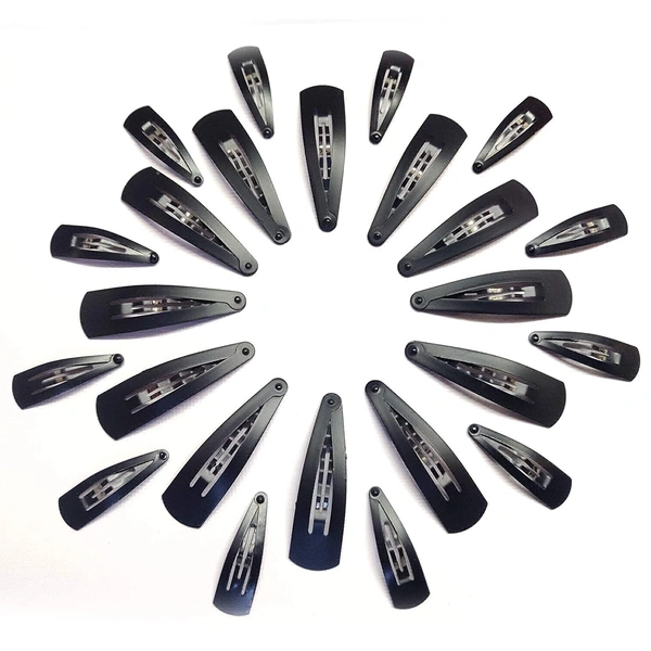 Tik Tak Hair Clips Pins for Women Girls & Kids Tic Tac Matte Black Clips Barrettes Hair Styling Pins - 24 (12 Pair), Small