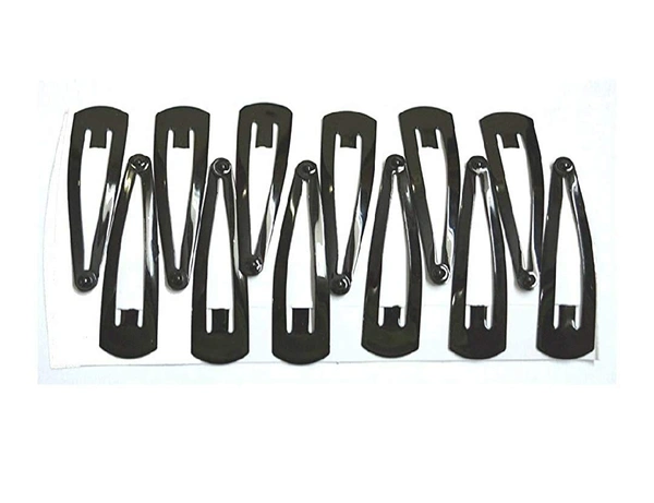 Tik Tak Hair Clips Pins for Women Girls & Kids Tic Tac Matte Black Clips Barrettes Hair Styling Pins - 12 (6 Pair), Small