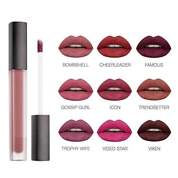 Liquid Matte Lip Gloss Waterproof Lipstick Combo || Long stay with creamy and matte formula - 12