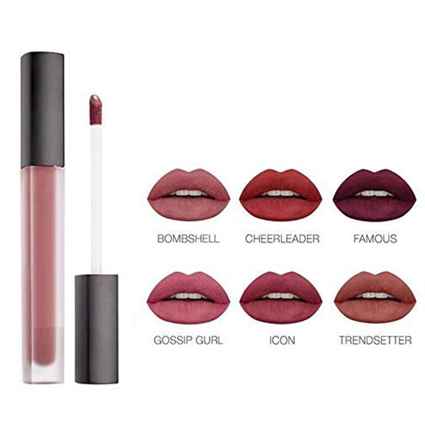 Liquid Matte Lip Gloss Waterproof Lipstick Combo || Long stay with creamy and matte formula - 6