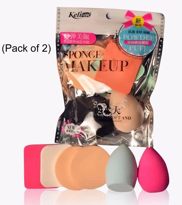 Make Up Sponge Beauty Blender Puff (Color May Vary) - Set of 6 Sponge Blender Foundation Puff Powder Smooth Beauty - 2 Packet
