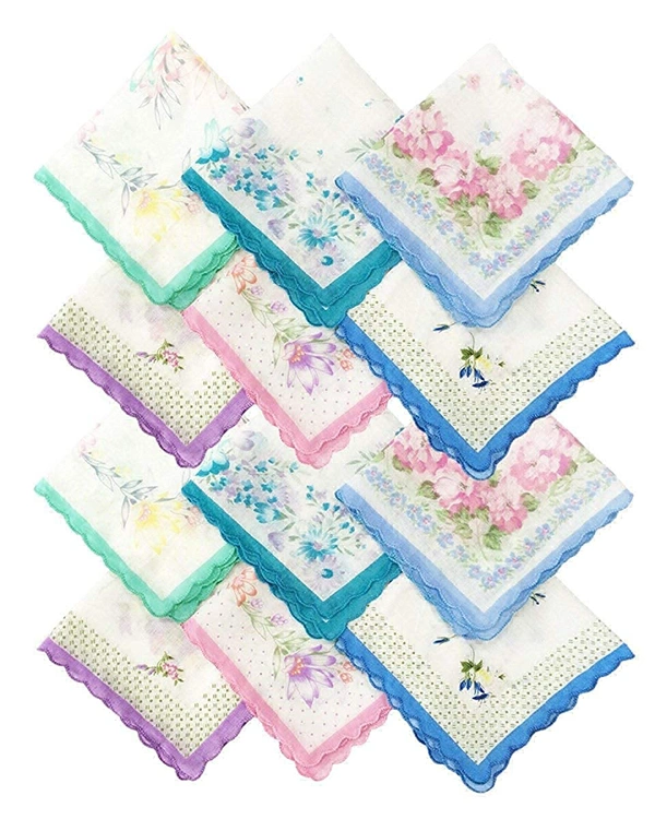 Women's Fashionable Cotton Multicolor Handkerchiefs with colorful stripes || Hankies for Women / Girls - 10