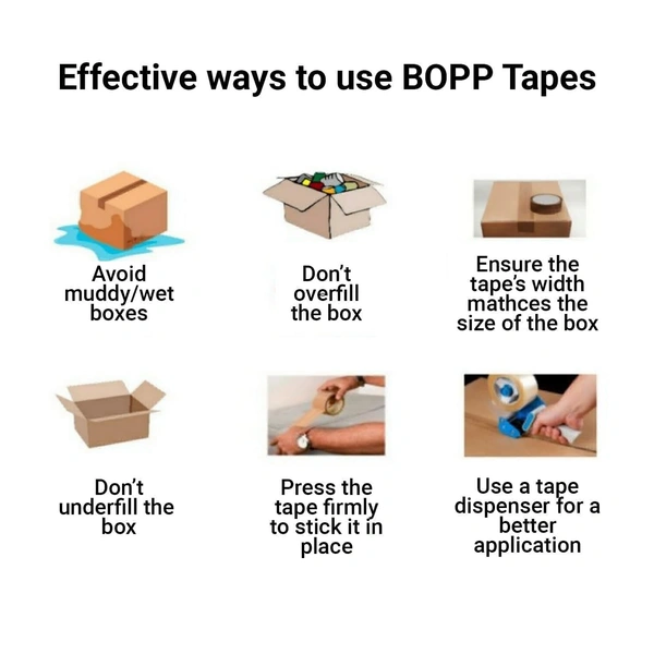 BOPP Packing Cello Tape, Self Adhesive Heavy Duty Tape Roll Ideal for Packaging Box (65 Metres) - Bourbon, 1, 2 Inch