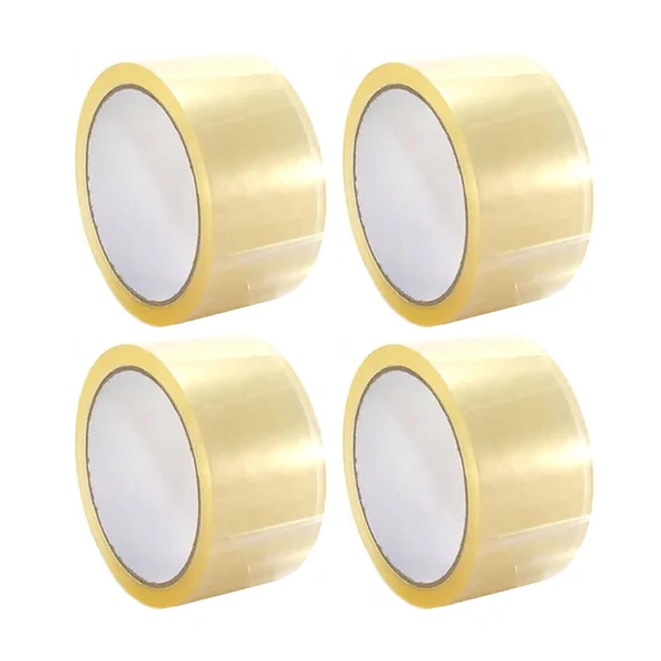 BOPP Packing Cello Tape, Self Adhesive Heavy Duty Tape Roll Ideal for Packaging Box (65 Metres) - White, 4, 3 Inch