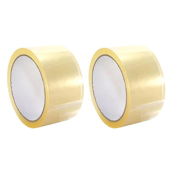 BOPP Packing Cello Tape, Self Adhesive Heavy Duty Tape Roll Ideal for Packaging Box (65 Metres) - White, 2, 3 Inch