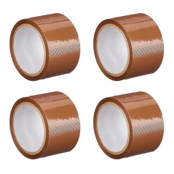 BOPP Packing Cello Tape, Self Adhesive Heavy Duty Tape Roll Ideal for Packaging Box (65 Metres) - Bourbon, 4, 3 Inch