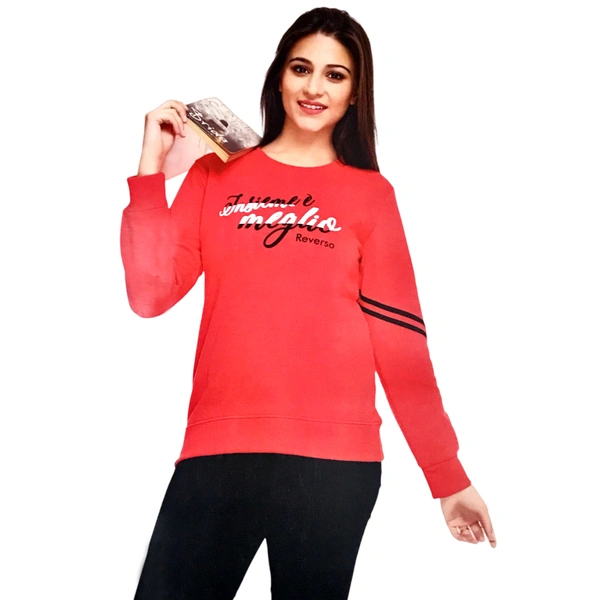 Women's Regular Fit Full Sleeve Round Neck Sweatshirt || Round Hoodie Women Girl Casual Stylish Latest Sweatshirt - Mandy, L