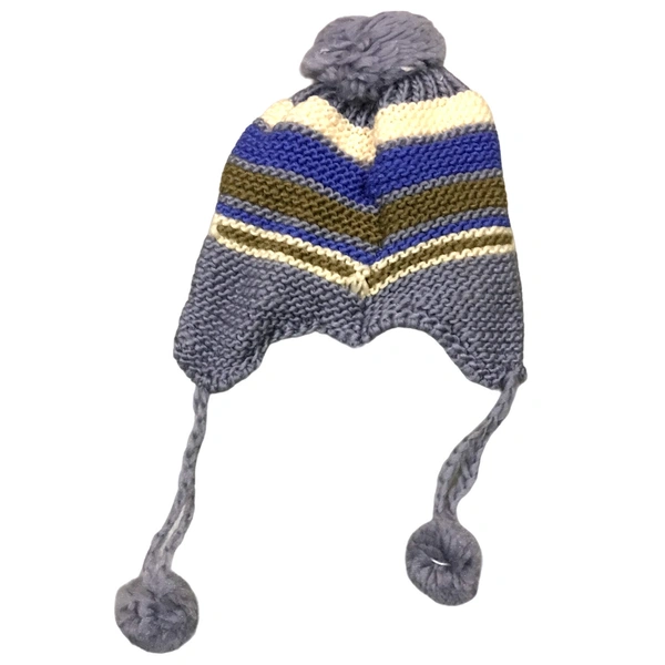 Girls Winter Knit Cap Hat Soft Fleece Velvet Fur Ear Flap Woolen Hat || Skull Beanie Unisex Kids Winter Hat