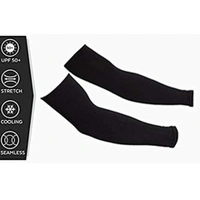 Men's and Women's Full Hand Arm Sleeves finger free arm sleeves dust and pollution Protections Driving Gloves || Black, Free Size - 1