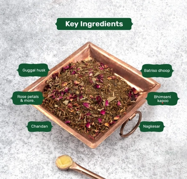 Hawan Samagri for Pooj ||100% Pure Havan Samagri Dhoop with 38 Type of Natural Herbs for Hawan kund, Durga Puja, Home Pooja, Yagya,Diwali and Other Occassions - 500 Gram