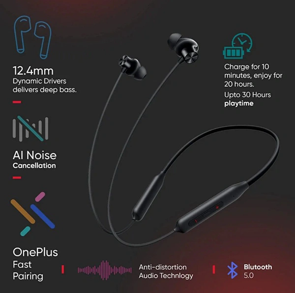 OnePlus  Oneplus Bulletz Bluetooth Headphone 