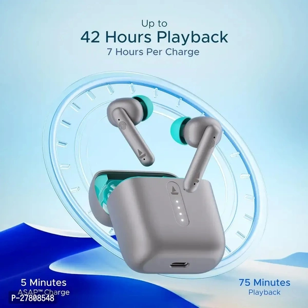boAt Airdopes 141 Bluetooth Truly Wireless in Ear Earbuds with 42H Playtime,Low Latency Mode for Gaming, ENx Tech, IWP, IPX4 Water Resistance, Smooth Touch Controls(Cyan Cider)